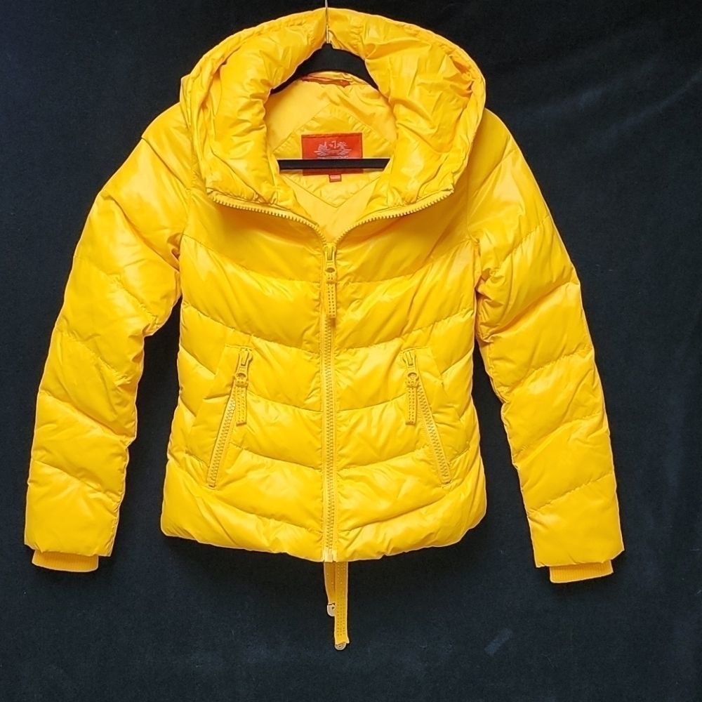 Women's Yellow Hooded Puffer Jacket